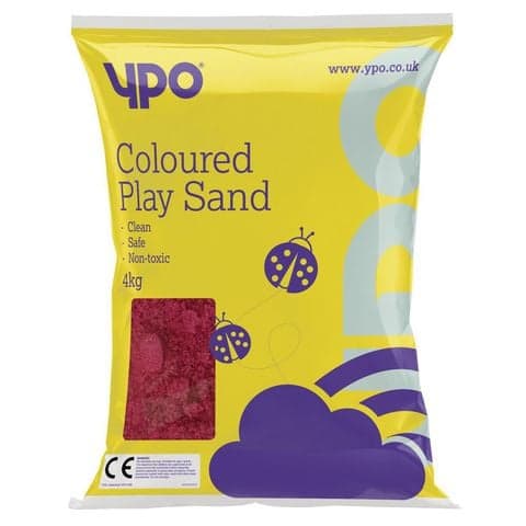 YPO Coloured Play Sand - Pink, 4kg