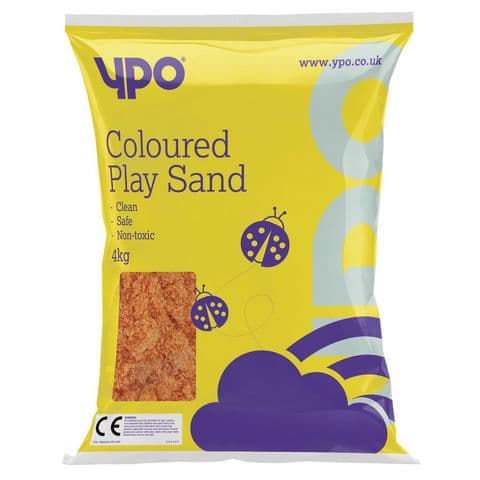 YPO Coloured Play Sand - Orange, 4kg