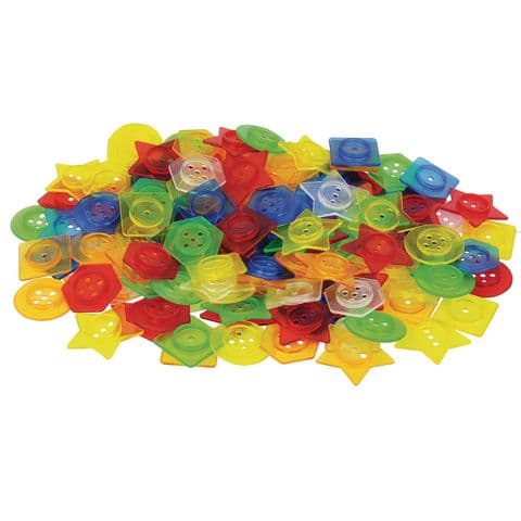 TickIt Translucent Stackable Buttons – Pack with 144 buttons and 12 laces