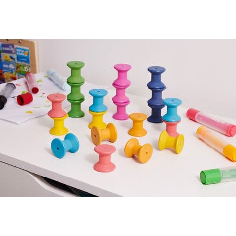 Rainbow Wooden Spools - Pack of 21