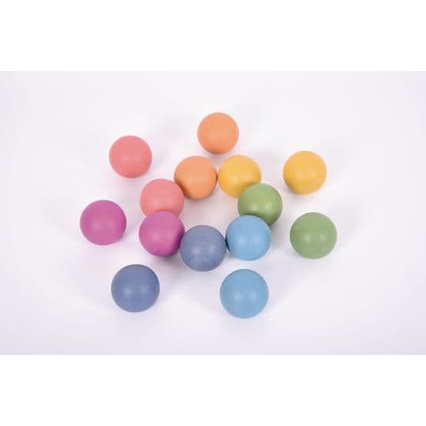 Rainbow Wooden Balls - Pack of 14
