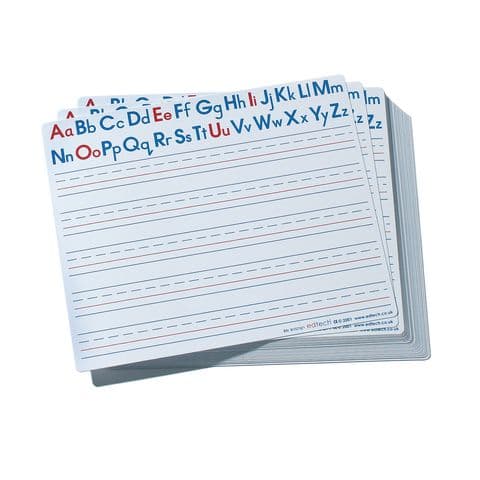 YPO A4 Alphabet Write 'n' Wipe Boards - Pack of 30