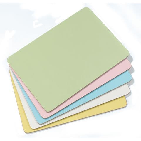YPO Rigid Drywipe Whiteboards, A4, Pastel Colours with Cream Reverse - Pack of 5