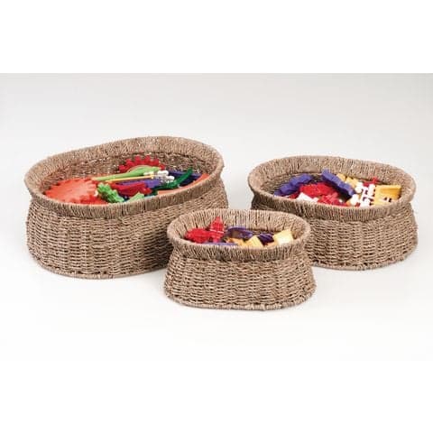 Oval Seagrass Baskets - Pack of 3