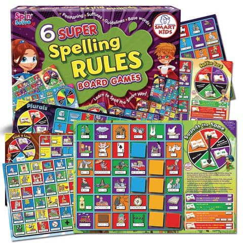 6 Super Spelling Rules Games 6 x A3 Board Games