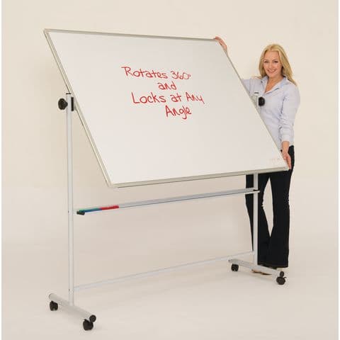 Non-Magnetic Mobile Teaching Swivel Boards - 1200(H) x 1200mm(W) - 7 - 10 Working Days Express Delivery