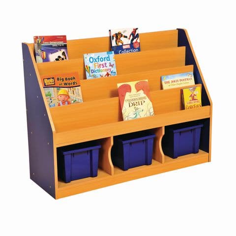 Milan Tiered Bookcase with 3 Large Trays