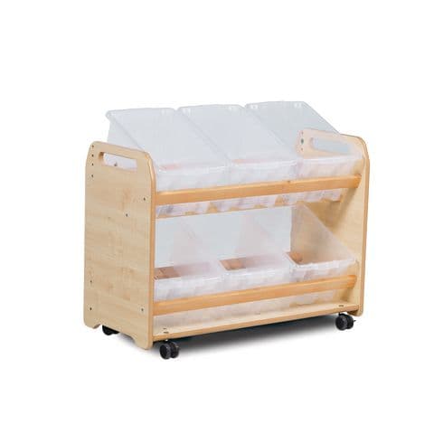 Tilt Tote Storage - with 6 Clear Tubs
