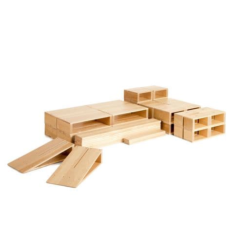 Hollow Blocks - Half School Set x 44 Pieces in 6 Shapes