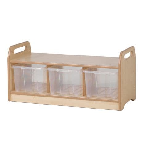 Millhouse Low Level Storage Bench - 3 Clear Tubs