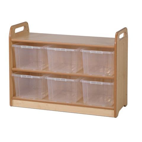 Millhouse Tall Storage Unit with Display and Mirror Back - 6 Clear Tubs