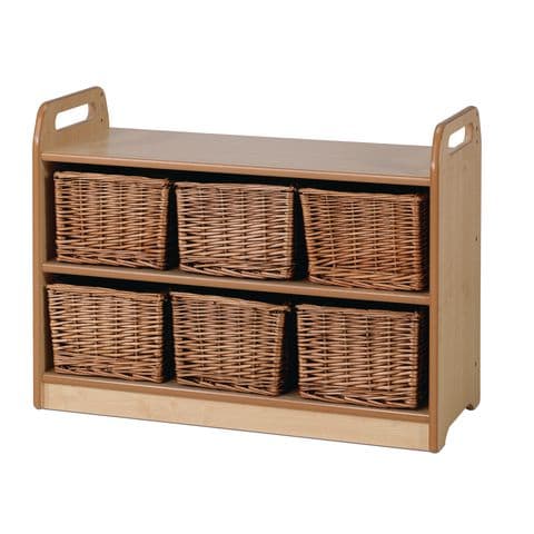 Millhouse Tall Storage Unit with Display and Mirror Back - 6 Baskets