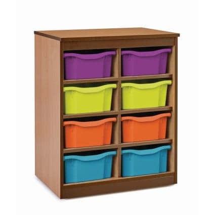 Beech Deep Tray Storage Unit, 8 Bays for 8 Deep Trays – Unit Only
