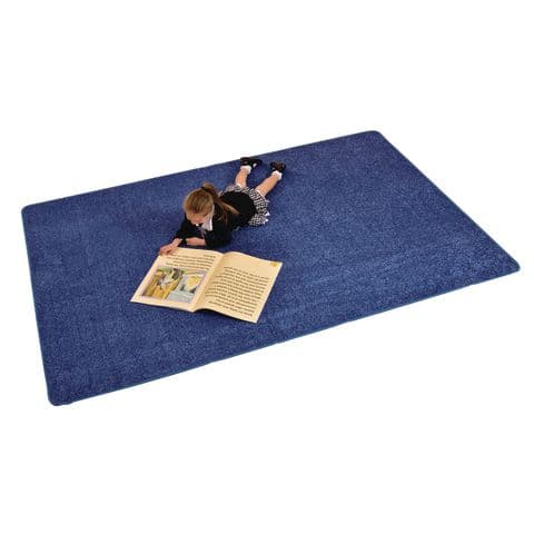 Solid Colour Rectangular Rugs - Blue