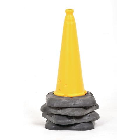 PVC Weighted Cones - 450mm(H), Pack of 4, Yellow