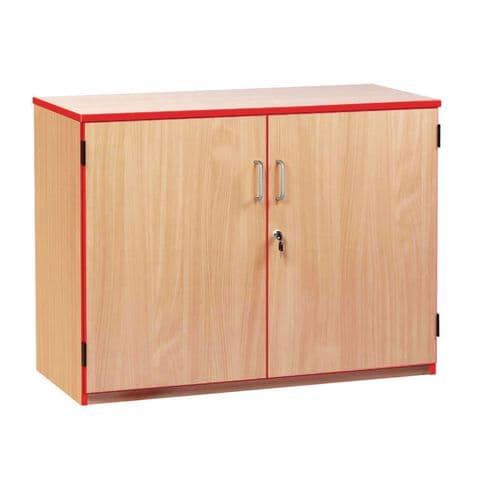 Coloured Edge Cupboard Unit, Beech/Assorted Edge Colours, Adjustable Shelves - with 3 Shelf Tiers