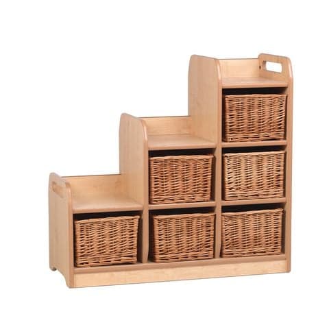 Stepped Storage Right Hand - with 6 Baskets