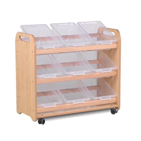Tilt Tote Storage - with 9 Clear Tubs