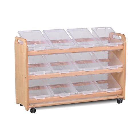 Tilt Tote Storage - with 12 Clear Tubs