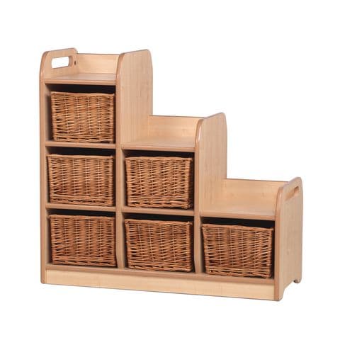 Stepped Storage Left Hand - with 6 Baskets