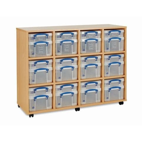 Really Useful Box Storage Unit, 12 Bays for 4L/9L Boxes – with 24 Boxes & Lids