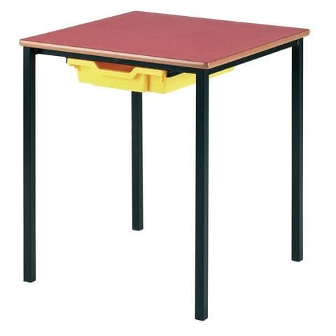 Heavy Duty Fully Welded Square Tray Table 600W x 600D x 590mmH Choice of 2 Frame Colours with 9 x Top Colours MDF Edge and 9 Tray Colours