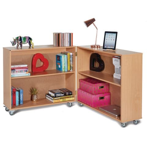 Hinged Bookcase, Adjustable Shelves - with 4 Shelf Tiers
