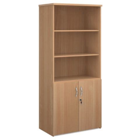 Universal Combination Units with wood doors and open tops - 4 shelf