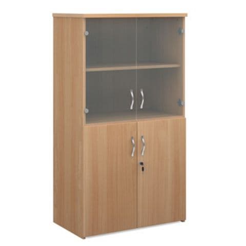 Universal Combination Units with Wood and Glass Doors - 3 shelf