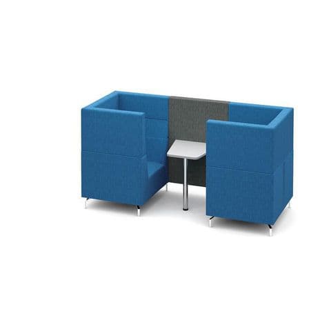 Alban Meeting Booth - Two Seater Low Back Side Screen and Table
