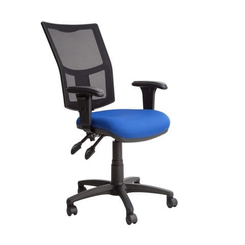 Mesh Back Operator Chair - With Height Adjustable and Folding Arms