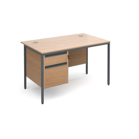 Goal Post Style Desk with 2 Drawer Pedestal – 1200mm(W)