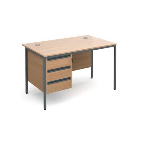Goal Post Style Desk with 3 Drawer Pedestal – 1200mm(W)