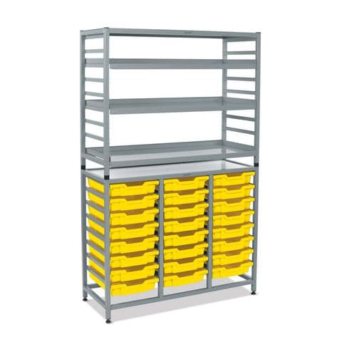 Dynamis Resources Combo Set in Silver with 24 Shallow trays and 3 shelves