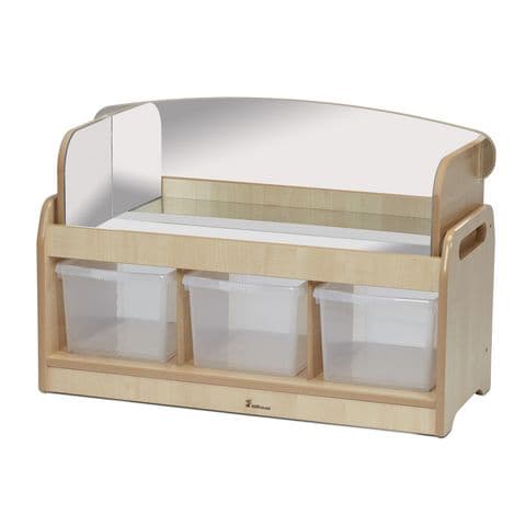 Low Mirror Play Unit with Mirror Surround - 3 Clear Tubs