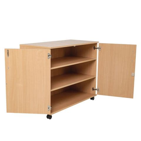 Metroplan Cupboard Unit, Mobile, 3 Shelf Tiers, 850mm(H) – with Express Delivery