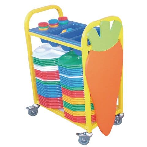 Compact Cutlery, Tray and Cup Trolley