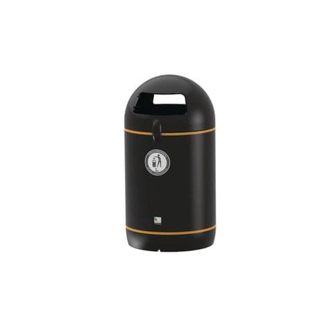 Heritage Dome Litter Bin - Standard -  Includes plastic liner, lock, tidyman logo and gold bands.