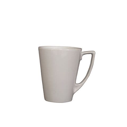 Modern Angled Handle Mug 12 Oz Stoneware White & Coloured