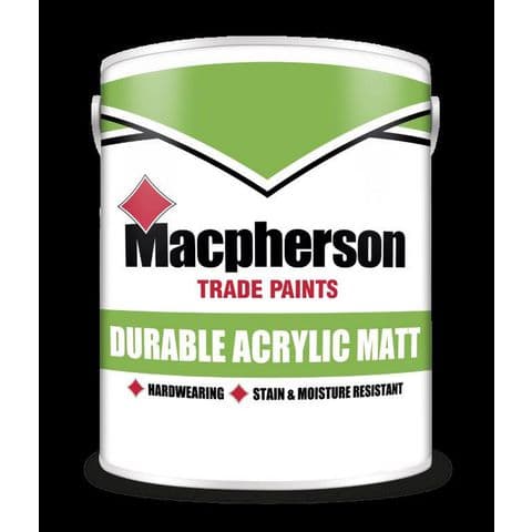 Macpherson Durable Acrylic Matt 5ltr Brilliant White