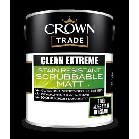 Crown Clean Extreme Scrubbable Matt 5 Litre White