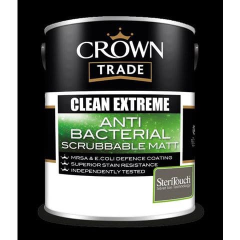 Crown Clean Extreme Anti-Bacterial Scrubbable Matt 5ltr Colour