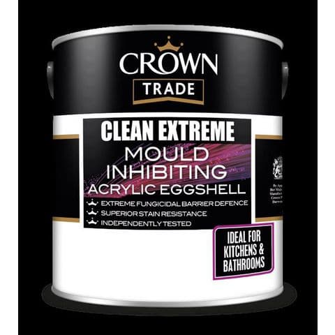 Crown Clean Extreme Mould Inhibiting Acrylic Eggshell 5ltr White