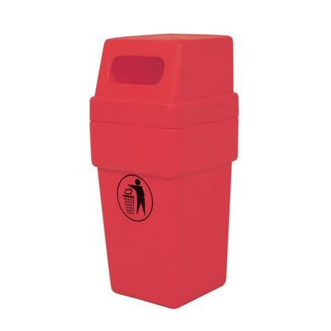 Hooded Plastic Litter Bin 114 litre Red