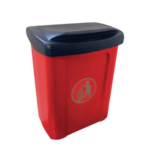 Post or Wall Mounted Waste Bin with Lid Titus