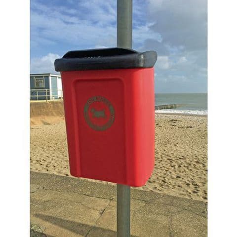 Post or Wall Mounted Dog Waste Bin with Lid Apollo