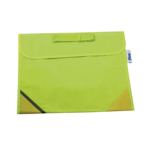 Nylon School Carrier Bags - High Vis Yellow. Pack of 100
